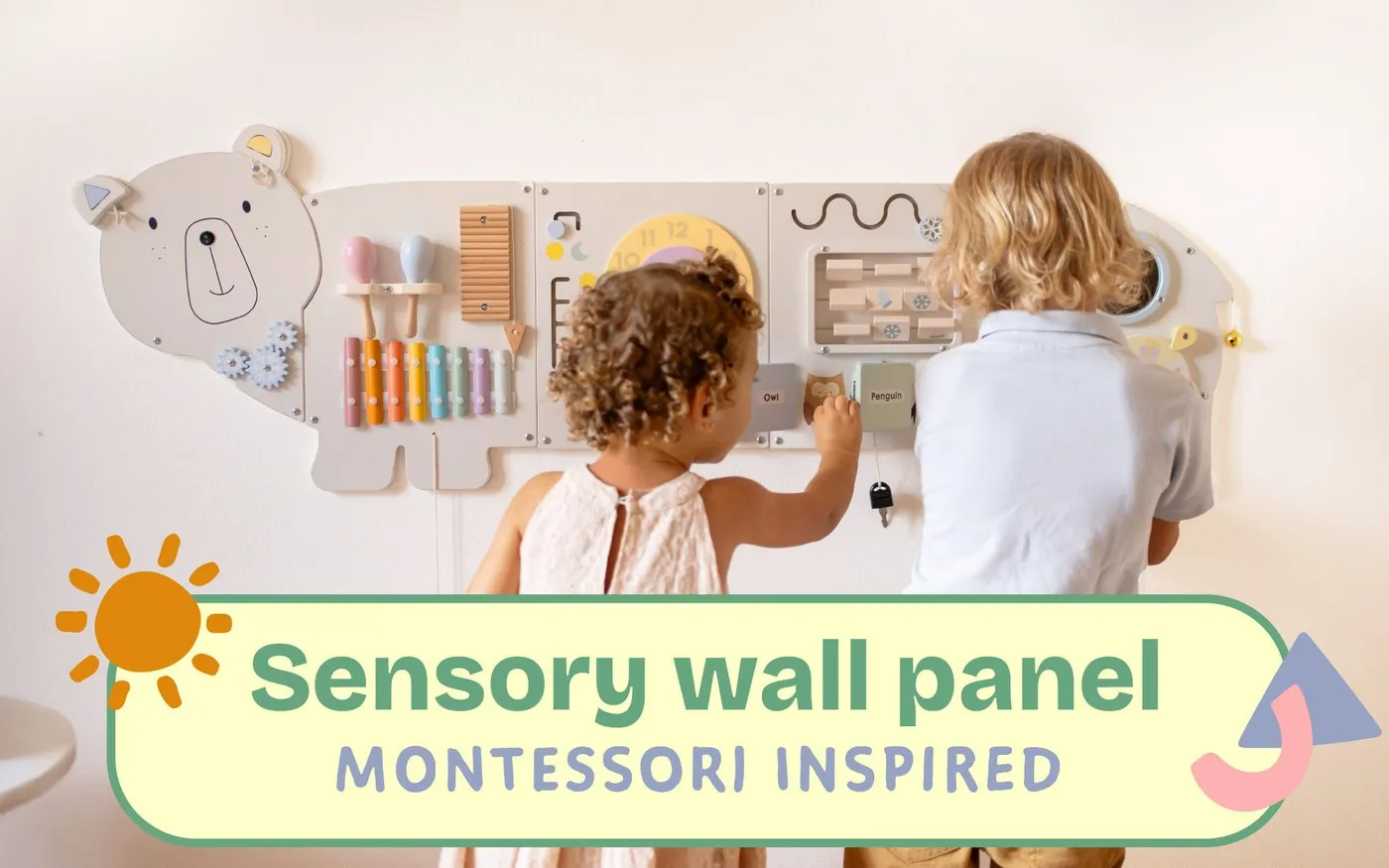 A+ content for a Montessori sensory wall panel